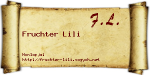 Fruchter Lili névjegykártya